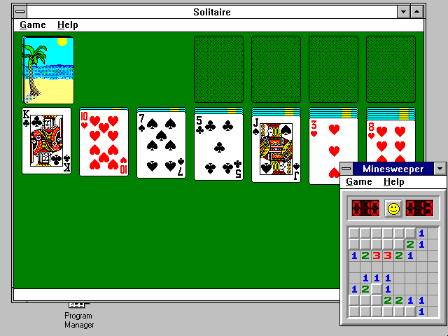 Windows 3.1 Solitaire and Minesweeper (1992)